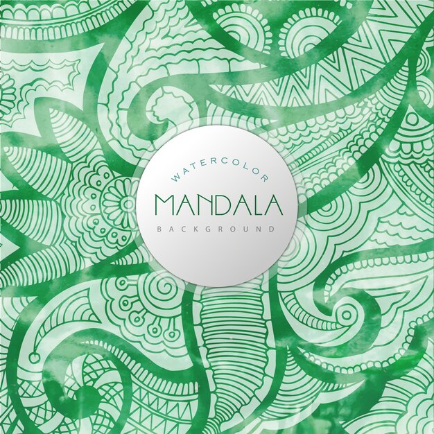 Green mandala pattern background
