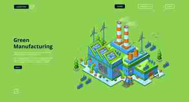 Free vector green manufacturing landing page