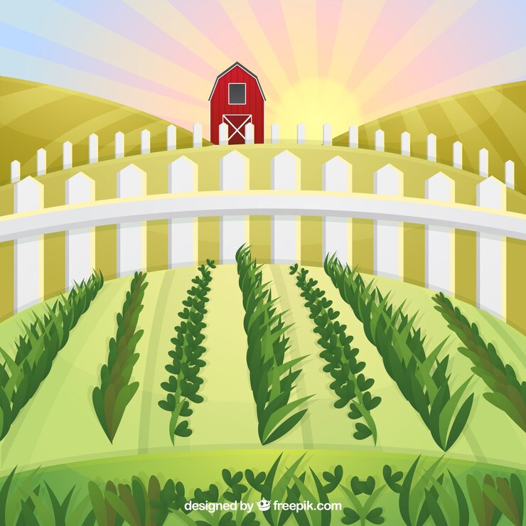 Free Vector green meadow getting dark