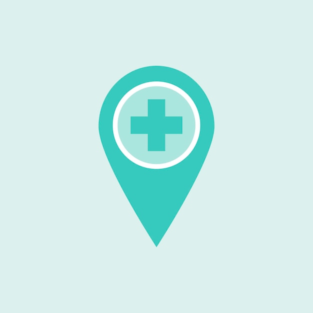 Green medical location pin element vector