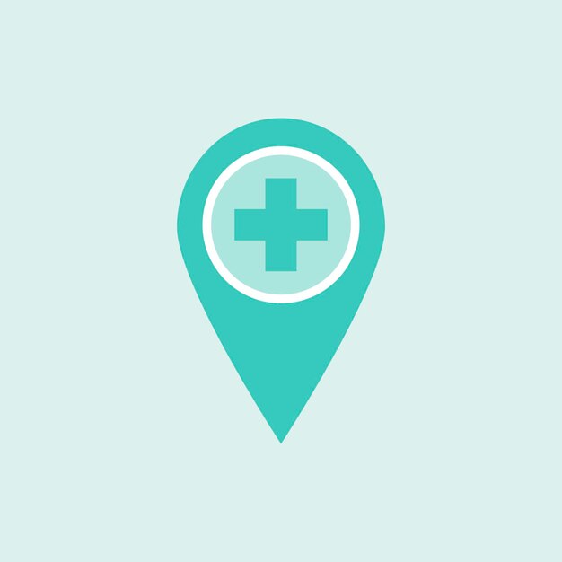 Green medical location pin element vector