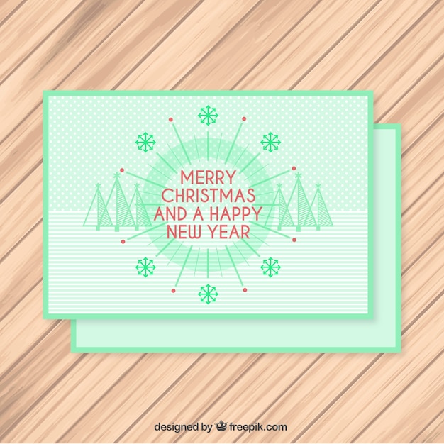 Vettore gratuito verde merry christmas card