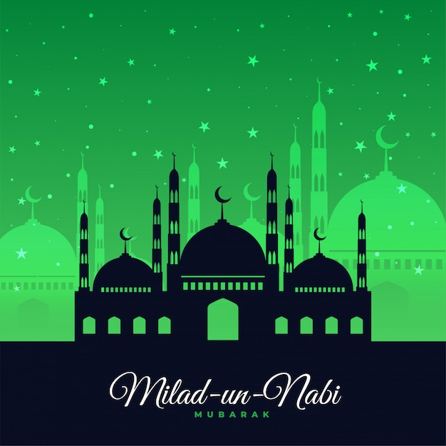 Free vector green milad un nabi festival card