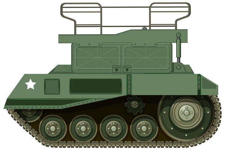 Free Vector green military tank on white background