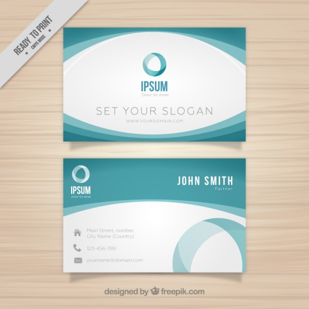 Free vector green modern business card template