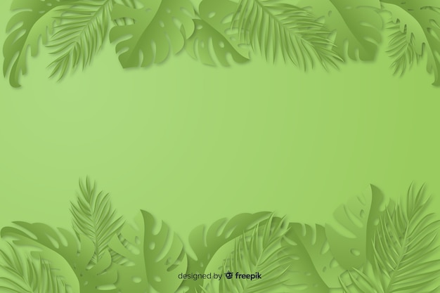 Green monochrome background with leaves