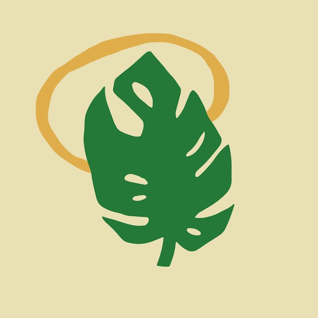 녹색 monstera 잎 디자인 요소 벡터