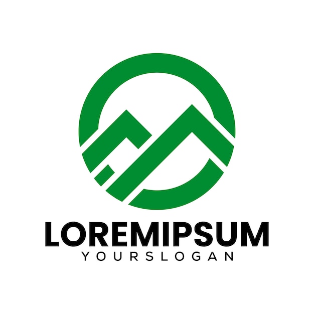 Vettore gratuito disegno del logo dell'icona della montagna verde