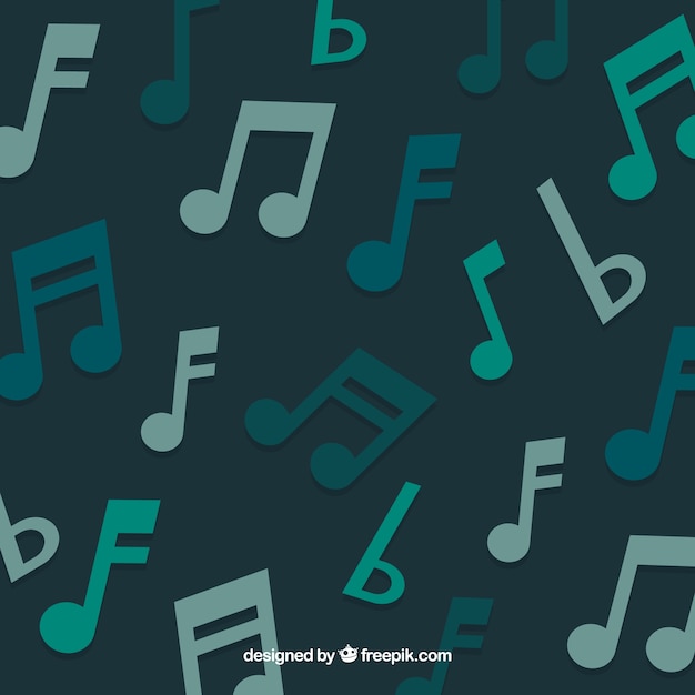 Free vector green musical notes background