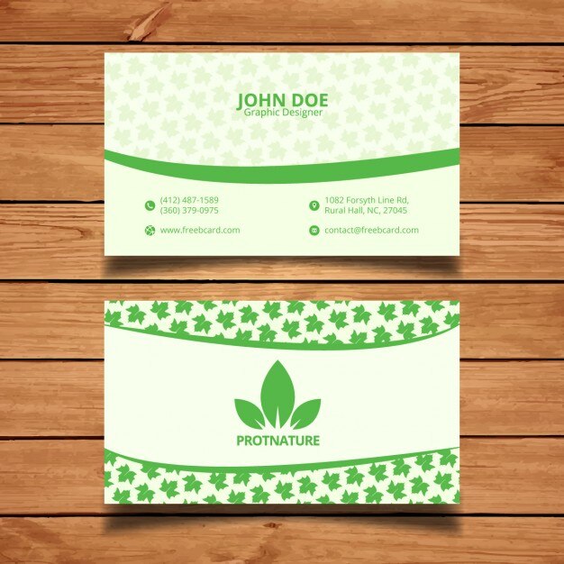 Free Vector green natural business card