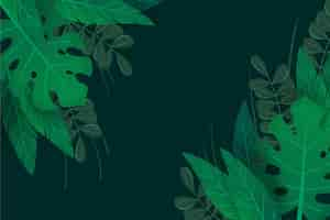 Free vector green natural leaves zoom background