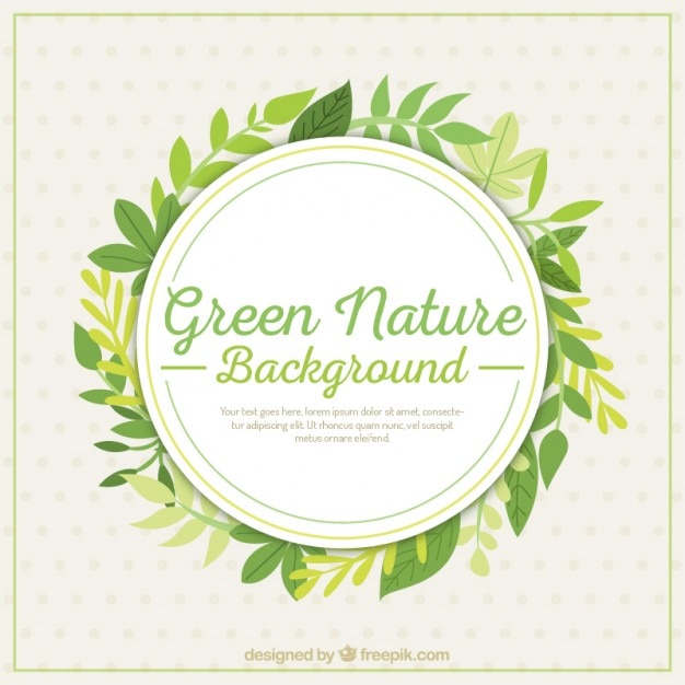 Free vector green nature background with leaves