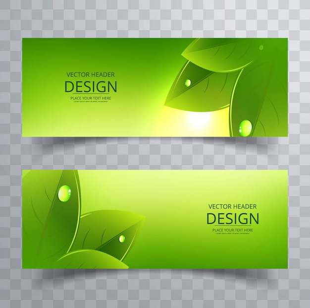 Free vector green nature banners