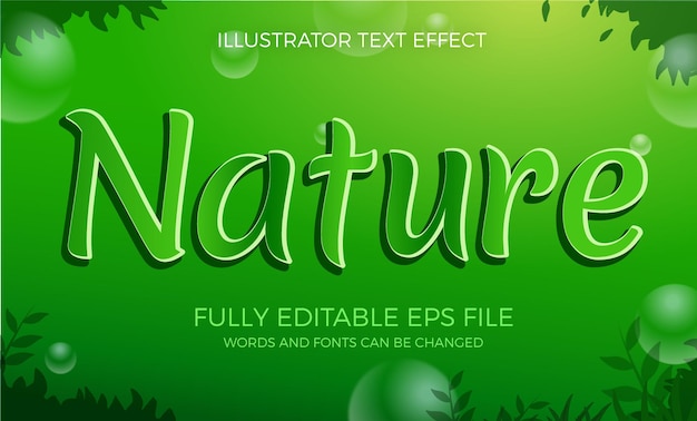 Green nature text effect editable