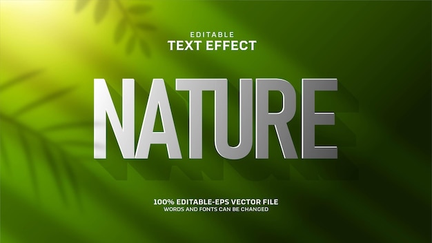 Vettore gratuito effetto testo verde natura