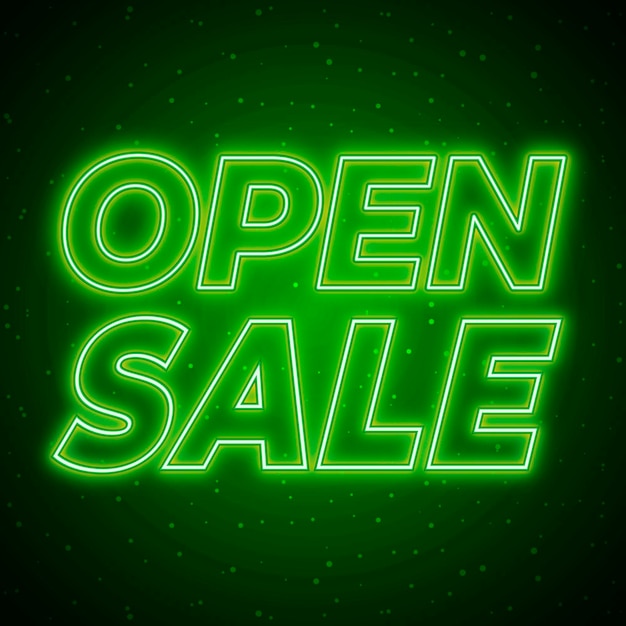 Green neon open sale sign