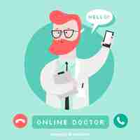 Free vector green online doctor design