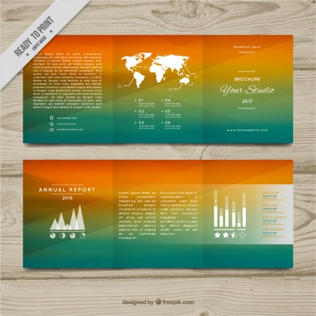 Free vector green and orange blurred flyer for business