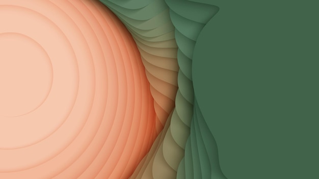 Free vector green to orange paper layers