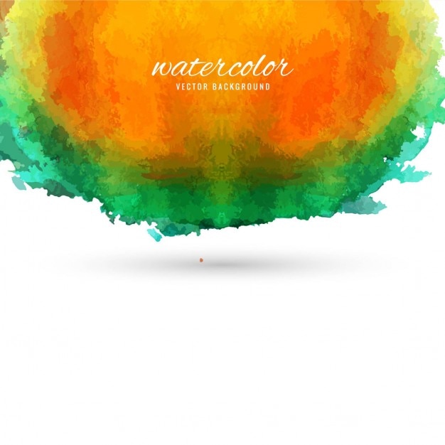 Free vector green and orange watercolor background