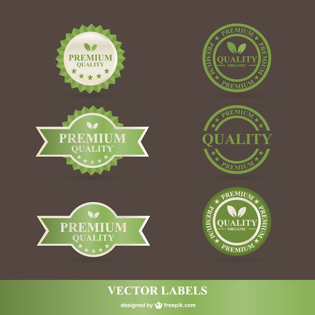 Free vector green organic labels