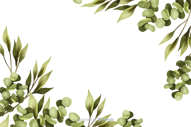복사 공간 녹색 페인트 잎 프레임