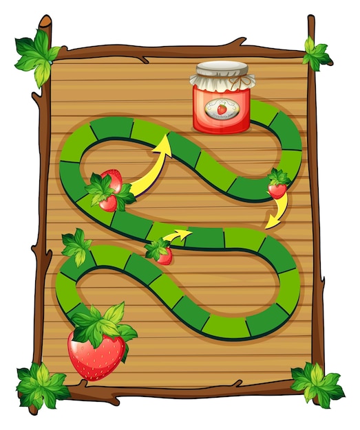 Free vector green path with strawberry jam