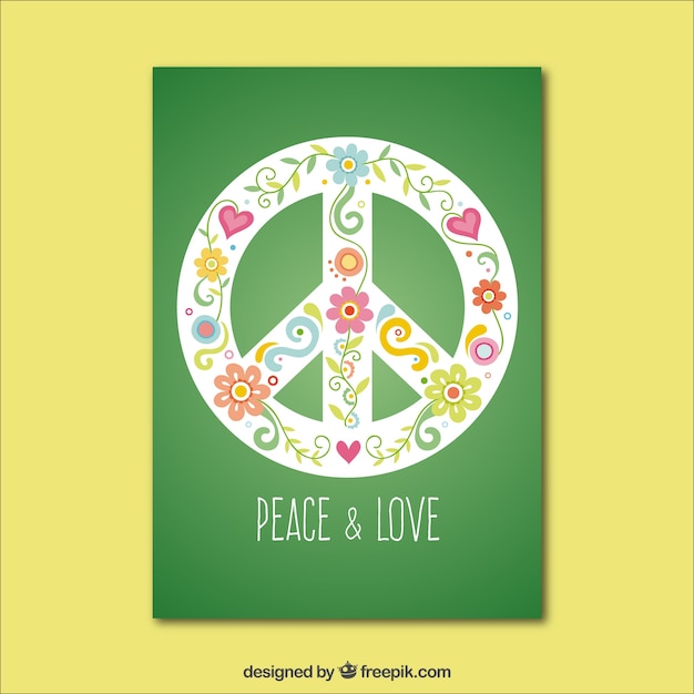 Green peace and love card