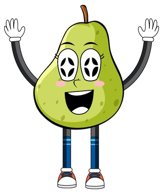 Free vector green pear with happy face