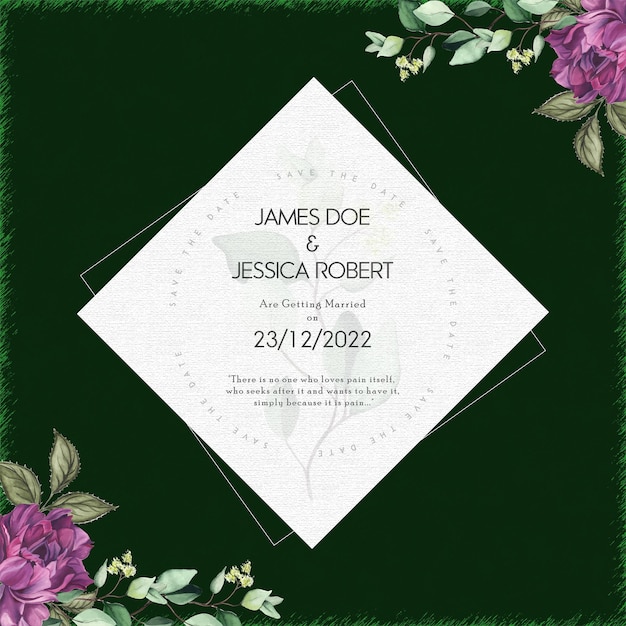 Free vector green pink black colourful wedding invitation background multipurpose card free vector