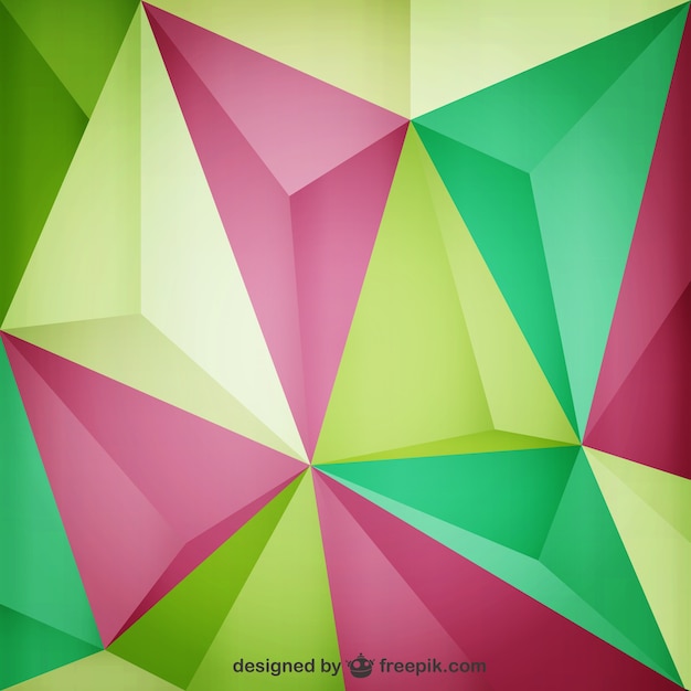 Green and pink triangles background