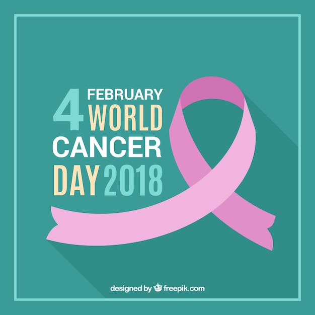 Free vector green and pink world cancer day background