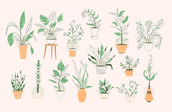 鉢植えの緑の植物は 孤立したオブジェクトを設定します 鉢植えの木 屋内でスタイリングをぶら下げている植木鉢 家の庭 花を植える インテリアデザインの 観葉植物 オフィスの緑 プレミアムベクター 鉢植えの緑の植物は 孤立したオブジェクトを設定します 鉢植えの木 屋内でスタイリングをぶら下げている植木鉢 家の庭 花を植える インテリアデザインの 観葉植物 オフィスの緑 プレミアムベクター