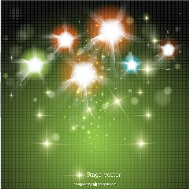 Free vector green polygonal background with sparkling lights