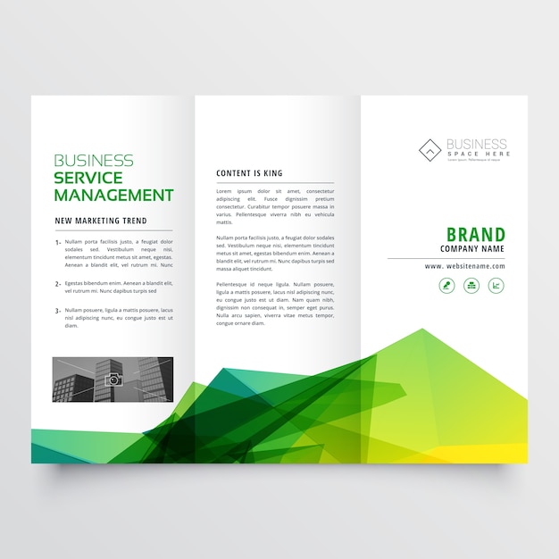 Free vector green polygonal brochure