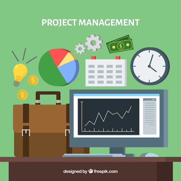 Free Vector green project management concept