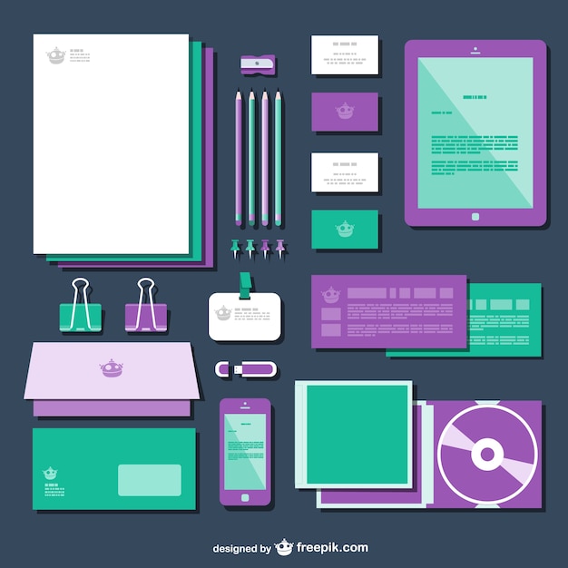 Free vector green and purple mock up vector