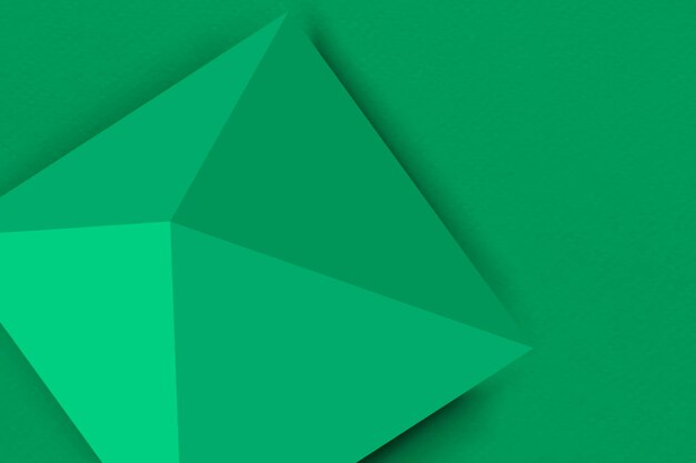 Зеленая пирамида фон, геометрические 3d визуализации формы вектор