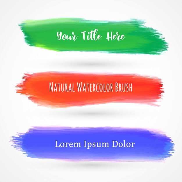 Green, red and blue watercolor brushes