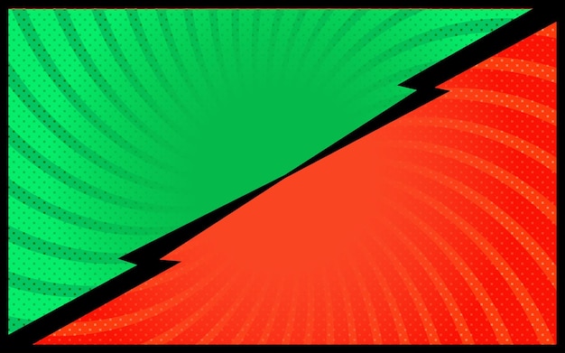 Free vector green and red comic background retro vector illustration