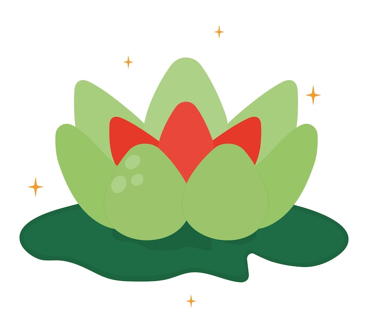 Free Vector green and red flower