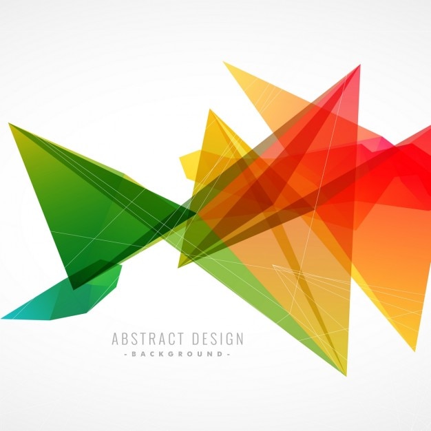 Green, red and yellow polygonal background