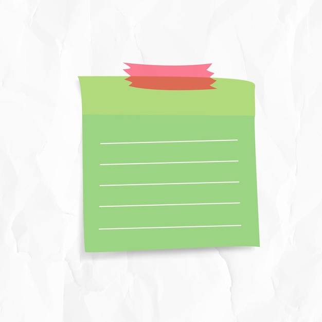 Free vector green reminder note sticker vector