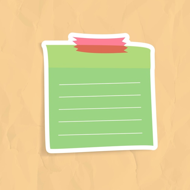 Green reminder note sticker vector