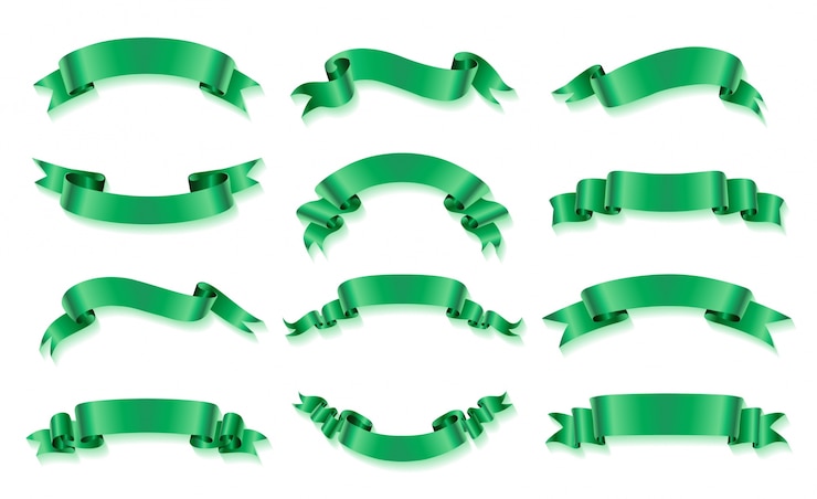 मुफ़्त वेक्टर green ribbons collection