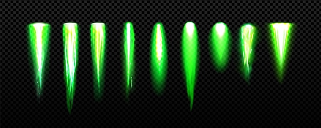 Free vector green rocket spaceship fire light smoke trail vfx