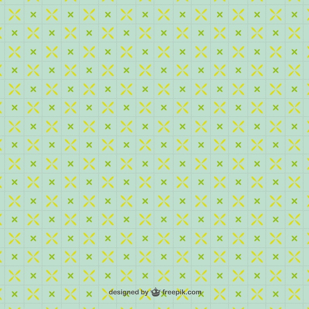 Green seamless pattern with yellow crosses