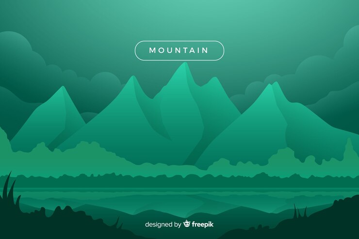 Free Vector green shaded mountains landscape