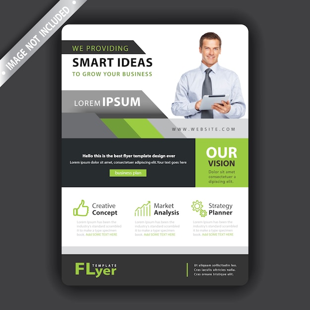 Green shape business flyer design