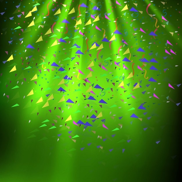 Vettore gratuito verde lucido confetti background